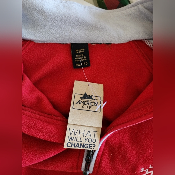 NWT 2013 America's Cup San Francisco Fleece 3/4 Zip Pullover Red/Grey XXL Sail - Picture 6 of 6